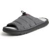 Dearfoams Men’s Adrian Quilted Memory Foam Sweatshirt Slide(Black)