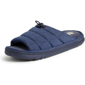 Dearfoams Men’s Adrian Quilted Memory Foam Sweatshirt Slide(Navy)