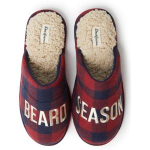 Dearfoams Men’s Funny Ugly Christmas Sweater Holiday Scuff(Beard Season)