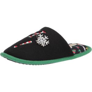 Dearfoams Men’s Funny Ugly Christmas Sweater Holiday Scuff(Ho Ho Ho)