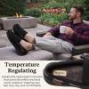 Dearfoams Men’s Keaton Memory Foam Indoor Outdoor Moccasin With Wide Widths Slipper(Black Perforated)