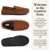 Dearfoams Men’s Keaton Memory Foam Indoor Outdoor Moccasin With Wide Widths Slipper(Chestnut Microsuede)