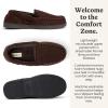Dearfoams Men’s Keaton Memory Foam Indoor Outdoor Moccasin With Wide Widths Slipper(Coffee Microsuede)