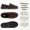 Dearfoams Men’s Keaton Memory Foam Indoor Outdoor Moccasin With Wide Widths Slipper(Coffee Twill)