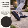 Dearfoams Men’s Keaton Memory Foam Indoor Outdoor Moccasin With Wide Widths Slipper(Navy Twill)