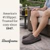 Dearfoams Men’s Keaton Memory Foam Indoor Outdoor Moccasin With Wide Widths Slipper(Pavement Microsuede)