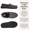 Dearfoams Men’s Keaton Memory Foam Indoor Outdoor Moccasin With Wide Widths Slipper(Pavement Microsuede)