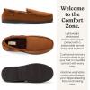 Dearfoams Men’s Keaton Memory Foam Indoor Outdoor Moccasin With Wide Widths Slipper(Tan Perforated)