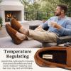 Dearfoams Men’s Keaton Memory Foam Indoor Outdoor Moccasin With Wide Widths Slipper(Tan Perforated)