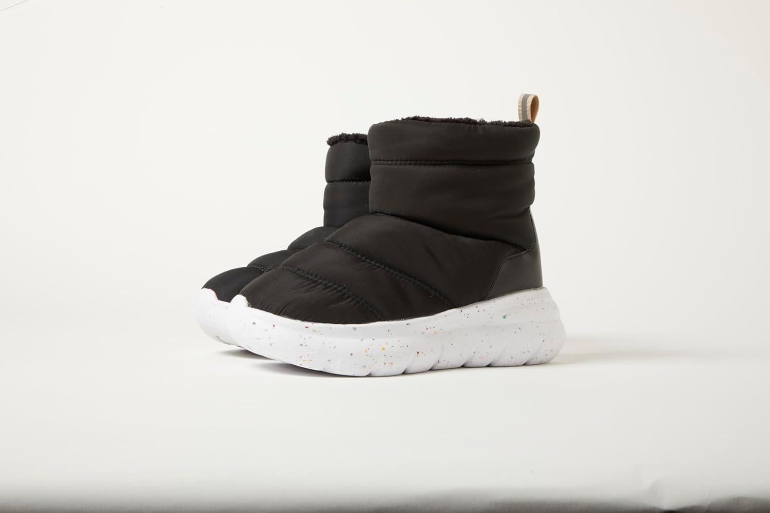 imageDearfoams Womens Texoma Regrind Slipin Boot Comfortable Puffy Nylon Fleece Lining Energy ReturnBlack