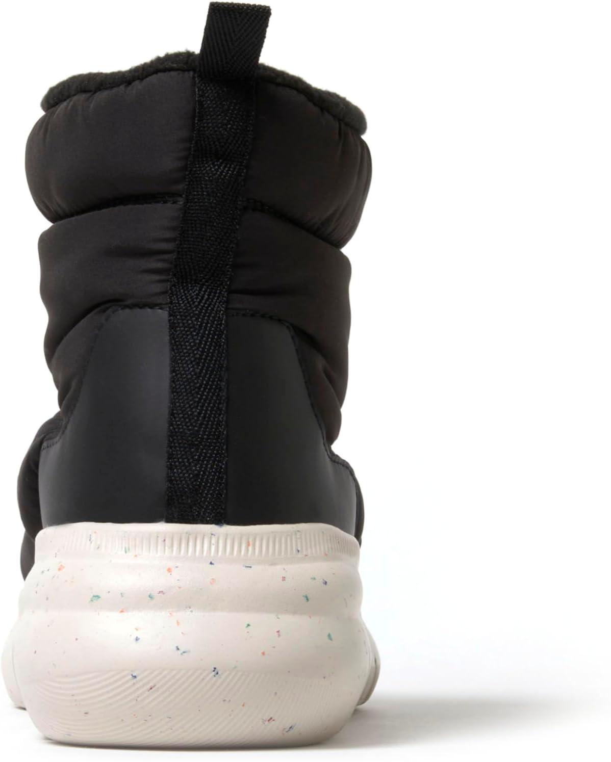imageDearfoams Womens Texoma Regrind Slipin Boot Comfortable Puffy Nylon Fleece Lining Energy ReturnBlack