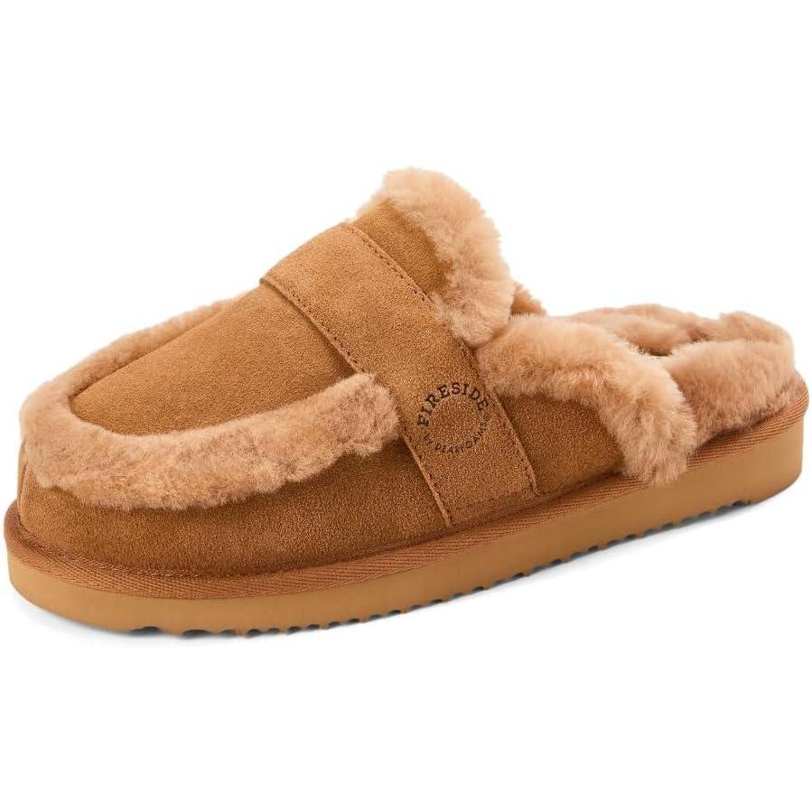 imageDearfoams Womens Richmond Genuine Shearling ScuffChestnut