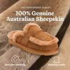 Fireside By Dearfoams Richmond Womens Slippers, Genuine Shearling Suede Scuffs, Memory Foam Slip-in House Shoes