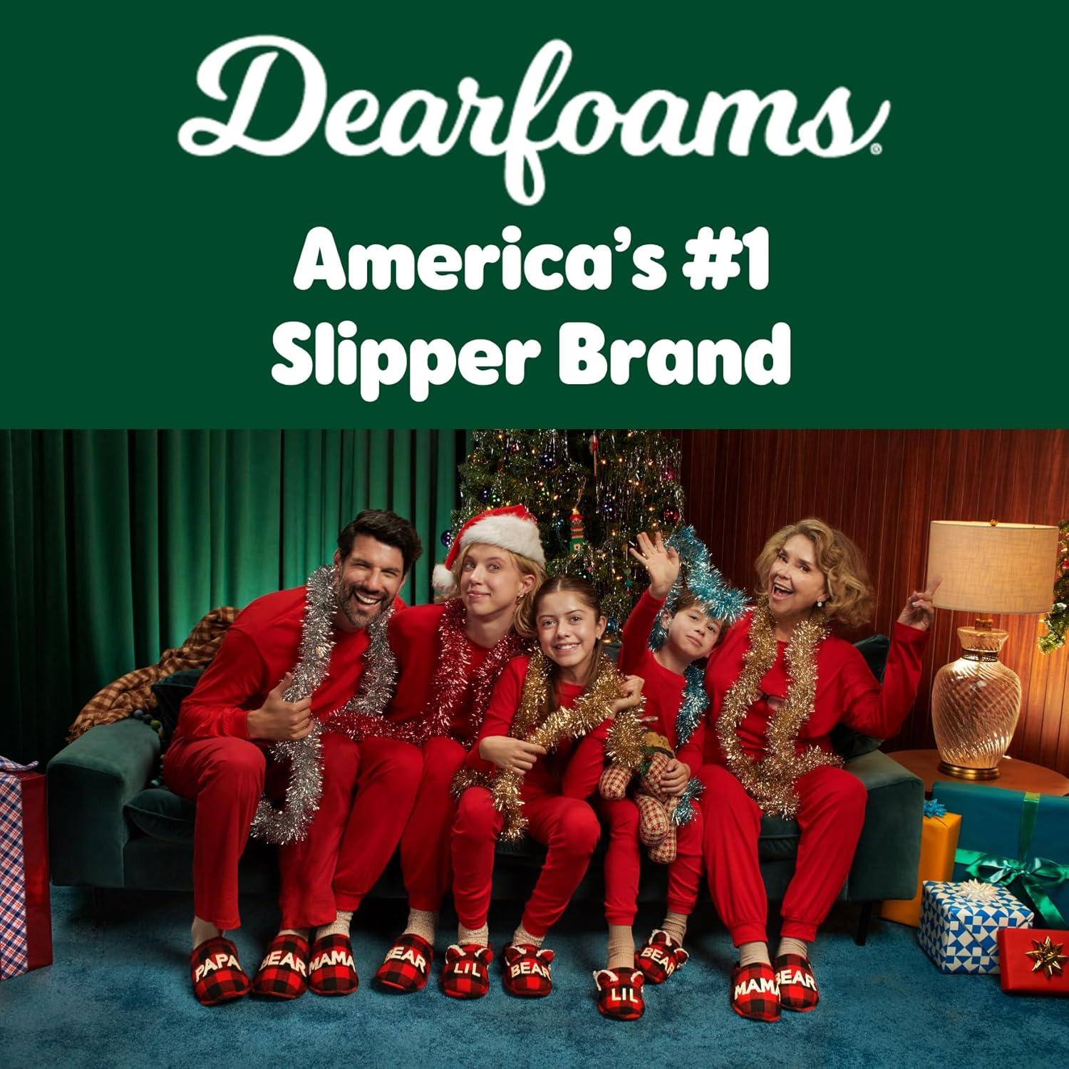 imageDearfoams Womens Holiday Christmas Gift Fuzzy Cozy Sherpa Novelty House Shoe SlipperGingerbread Latte
