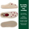 Dearfoams Women’s Holiday Christmas Gift Fuzzy Cozy Sherpa Novelty House Shoe Slipper(Holiday Gift Bow)