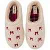 Dearfoams Women’s Holiday Christmas Gift Fuzzy Cozy Sherpa Novelty House Shoe Slipper(Holiday Gift Bow)
