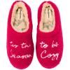 Dearfoams Women’s Holiday Christmas Gift Fuzzy Cozy Sherpa Novelty House Shoe Slipper(Tis the Season to Be Cozy)