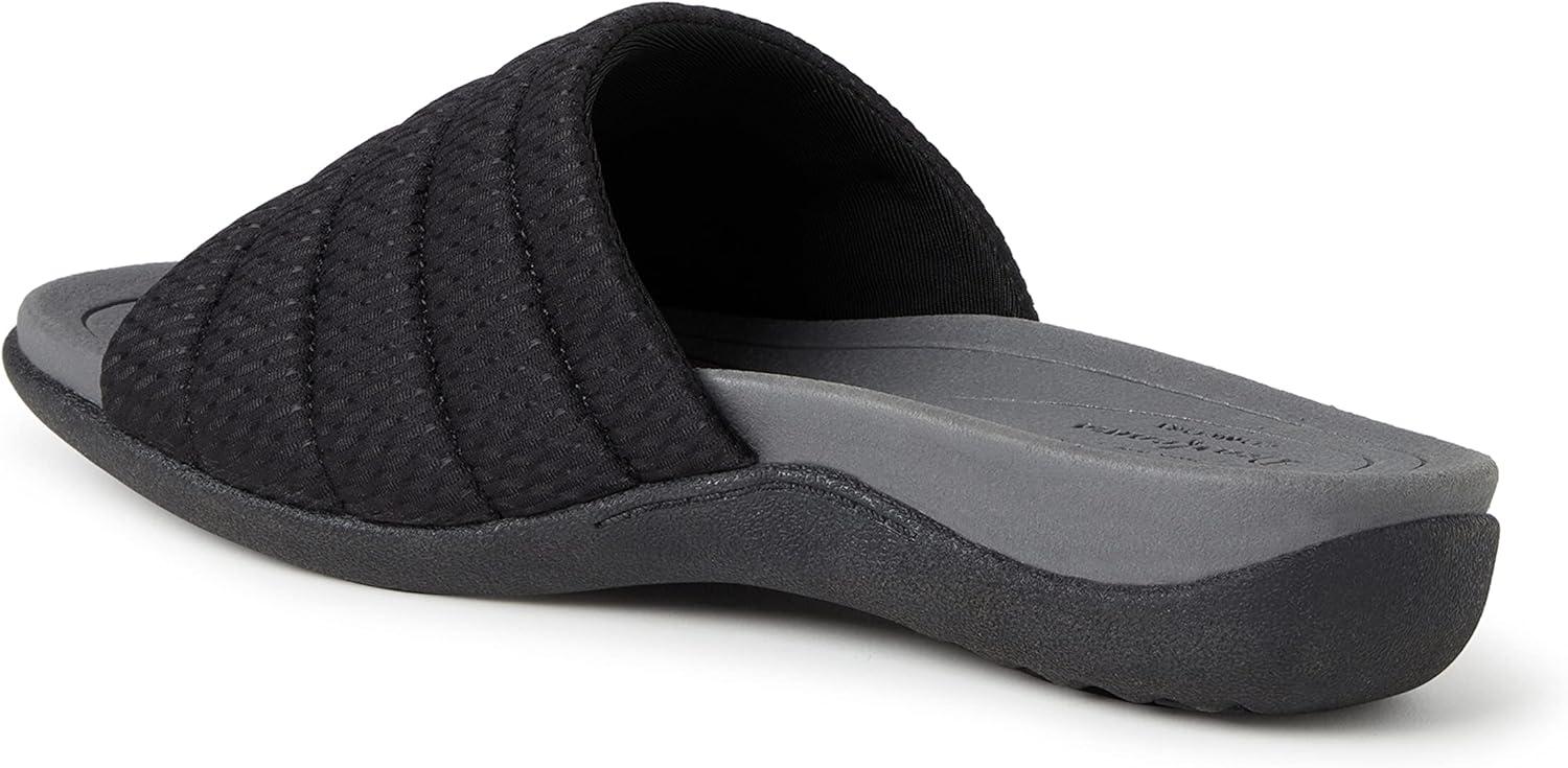 imageDearfoams Womens Original Comfort Emma Slip on Slide Sandal With Arch SupportBlack