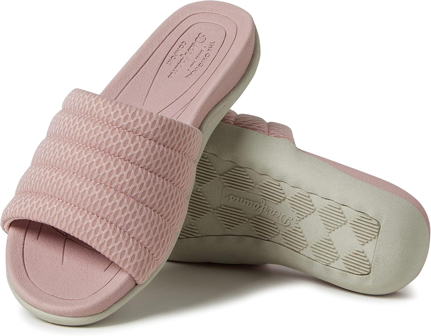 imageDearfoams Womens Original Comfort Emma Slip on Slide Sandal With Arch SupportMauve