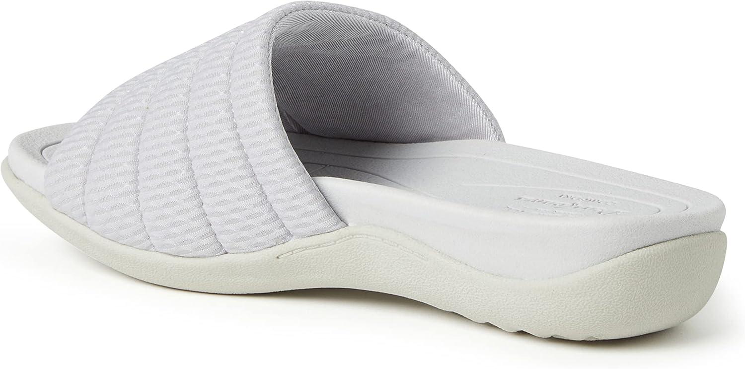 imageDearfoams Womens Original Comfort Emma Slip on Slide Sandal With Arch SupportSilver