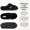Dearfoams Women’s Memory Foam House Slippers – Libby Terry Clog With Wide Widths(Black)