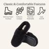 Dearfoams Women’s Memory Foam House Slippers – Libby Terry Clog With Wide Widths(Black)
