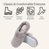 Dearfoams Women’s Memory Foam House Slippers – Libby Terry Clog With Wide Widths(Medium Grey)
