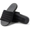 Dearfoams Women’s Original Comfort Emma Slip on Slide Sandal With Arch Support(Black)