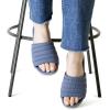 Dearfoams Women’s Original Comfort Emma Slip on Slide Sandal With Arch Support(Flint Stone)