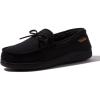 Dearfoams Men’s Indoor Outdoor Breathable Pierce Moccasin(Black)