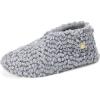 Dearfoams Womens Memory Foam Non Slip Sherpa Indoor Travel House Shoes Slipper Sock Bootie with Storage Bag, Sleet, M