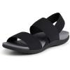 Dearfoams Women’s Original Comfort Sloane Backstrap Casual Open Toe Sandal(Black)