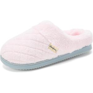 Dearfoams Women’s Memory Foam House Slippers – Libby Terry Clog With Wide Widths(Light Pink)