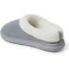 Dearfoams Women’s Olive Memory Foam Sweatshirt Clog(Light Heather Grey)