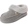 Dearfoams womens Nyla Felted and Plaid Moc Toe Clog(Heather Grey)