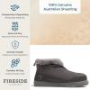 Dearfoams Men’s Fireside Nylon Australian Shearling Water Resistant Après Winter Warm Up Bootie(Grey Pavement)