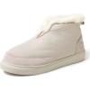 Dearfoams Men’s Fireside Nylon Australian Shearling Water Resistant Après Winter Warm Up Bootie(Cream Linen)