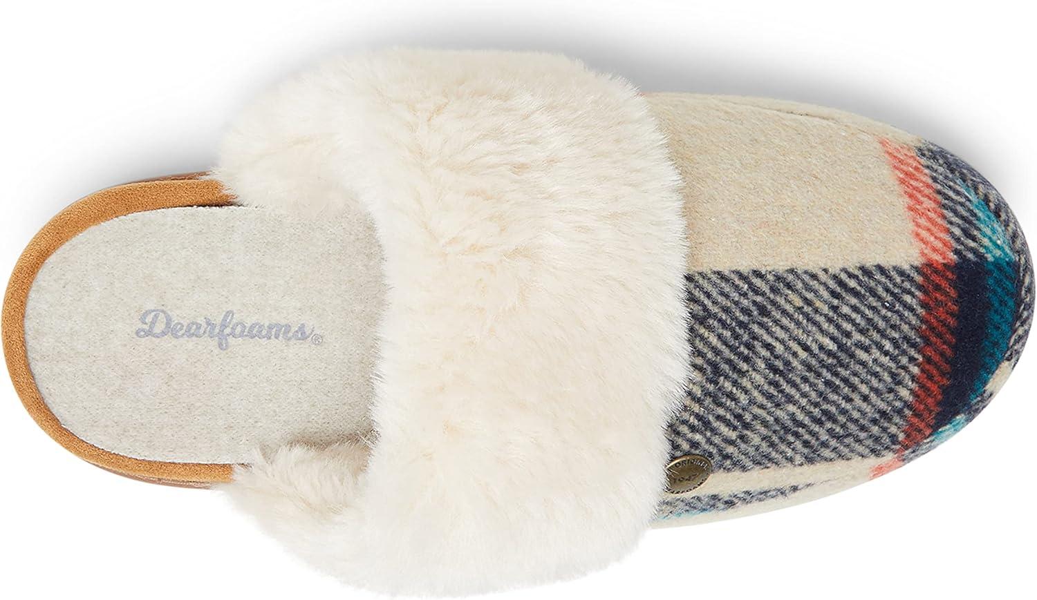 imageDearfoams Womens Geneva Closed Toe Scuff SlipperNavy Plaid