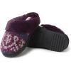Dearfoams Women’s Allison Chenille Fairisle Scuff(Aubergine)