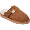 Dearfoams Women’s Maitland Genuine Shearling Scuff(Chestnut)