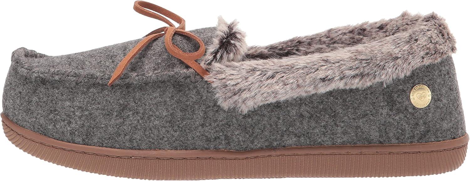 imageDearfoams womens Kristen MoccasinDark Heather Grey
