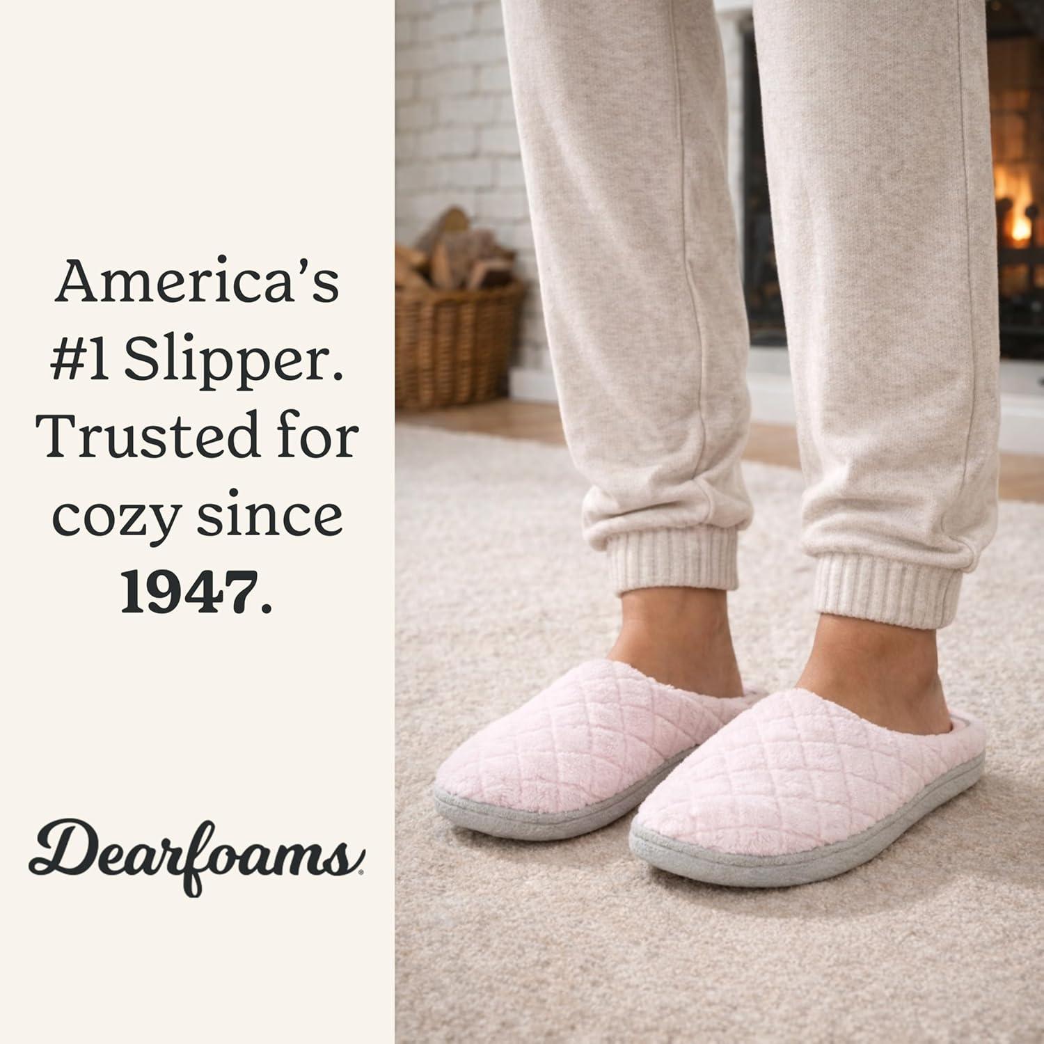 imageDearfoams womens Leslie Washable Memory Foam Terry Clog With Wide WidthsFresh Pink Terry