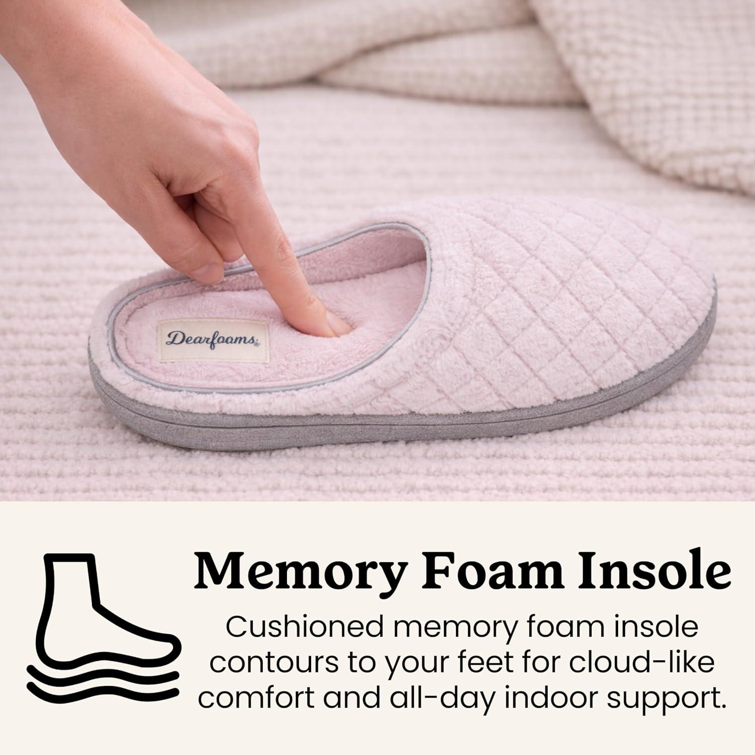imageDearfoams womens Leslie Washable Memory Foam Terry Clog With Wide WidthsFresh Pink Terry