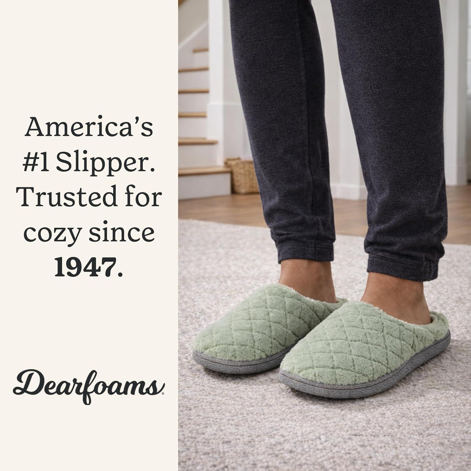 imageDearfoams womens Leslie Washable Memory Foam Terry Clog With Wide WidthsJuniper Green Terry