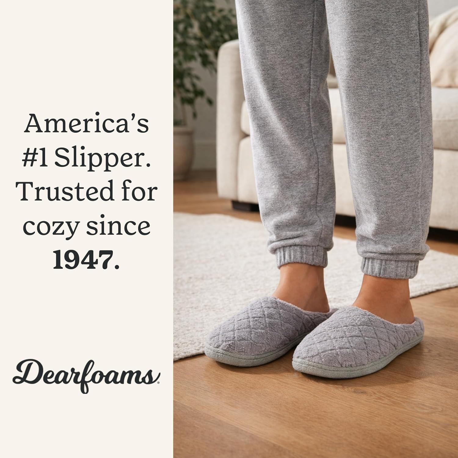 imageDearfoams womens Leslie Washable Memory Foam Terry Clog With Wide WidthsMedium Grey Terry