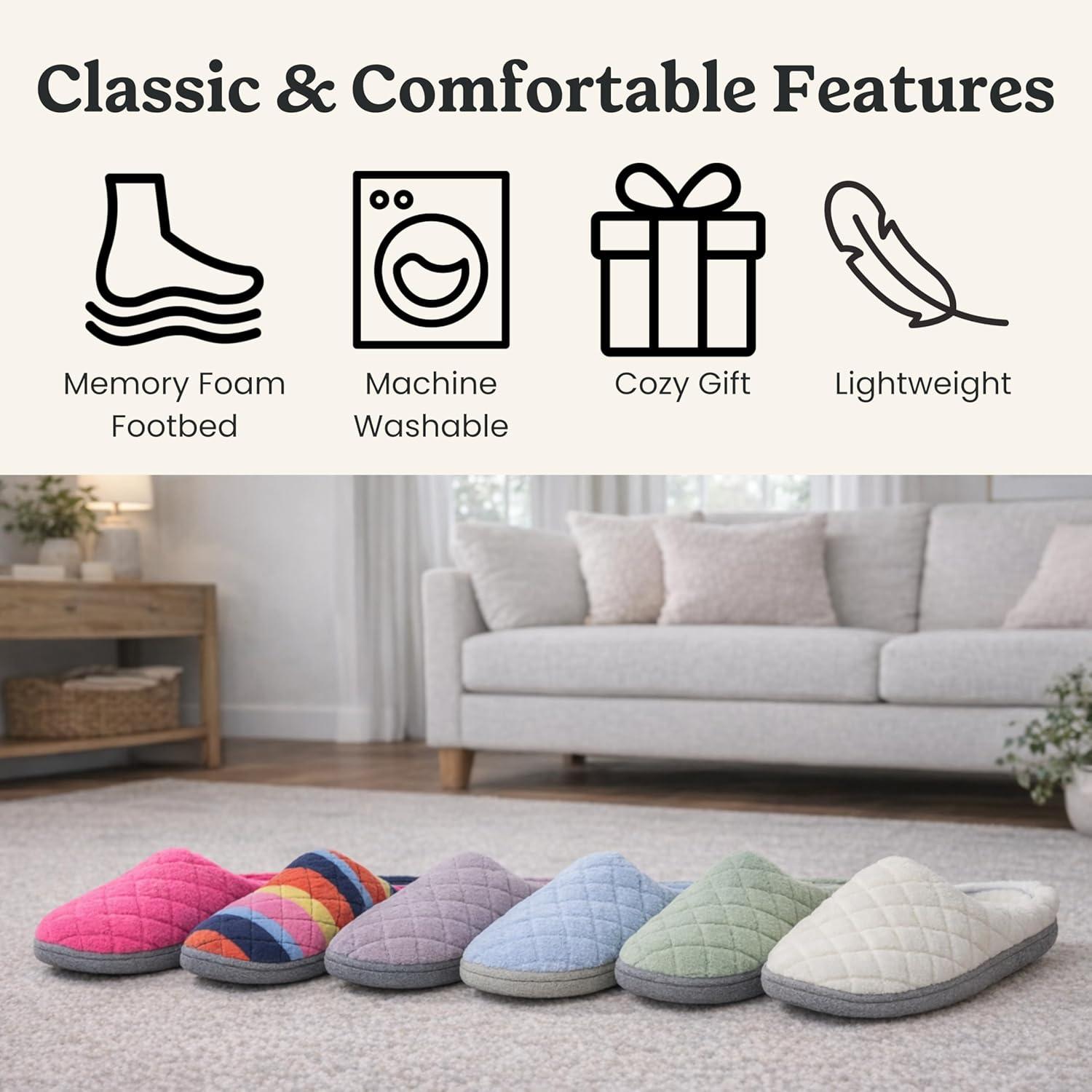 imageDearfoams womens Leslie Washable Memory Foam Terry Clog With Wide WidthsMulti Stripes Terry