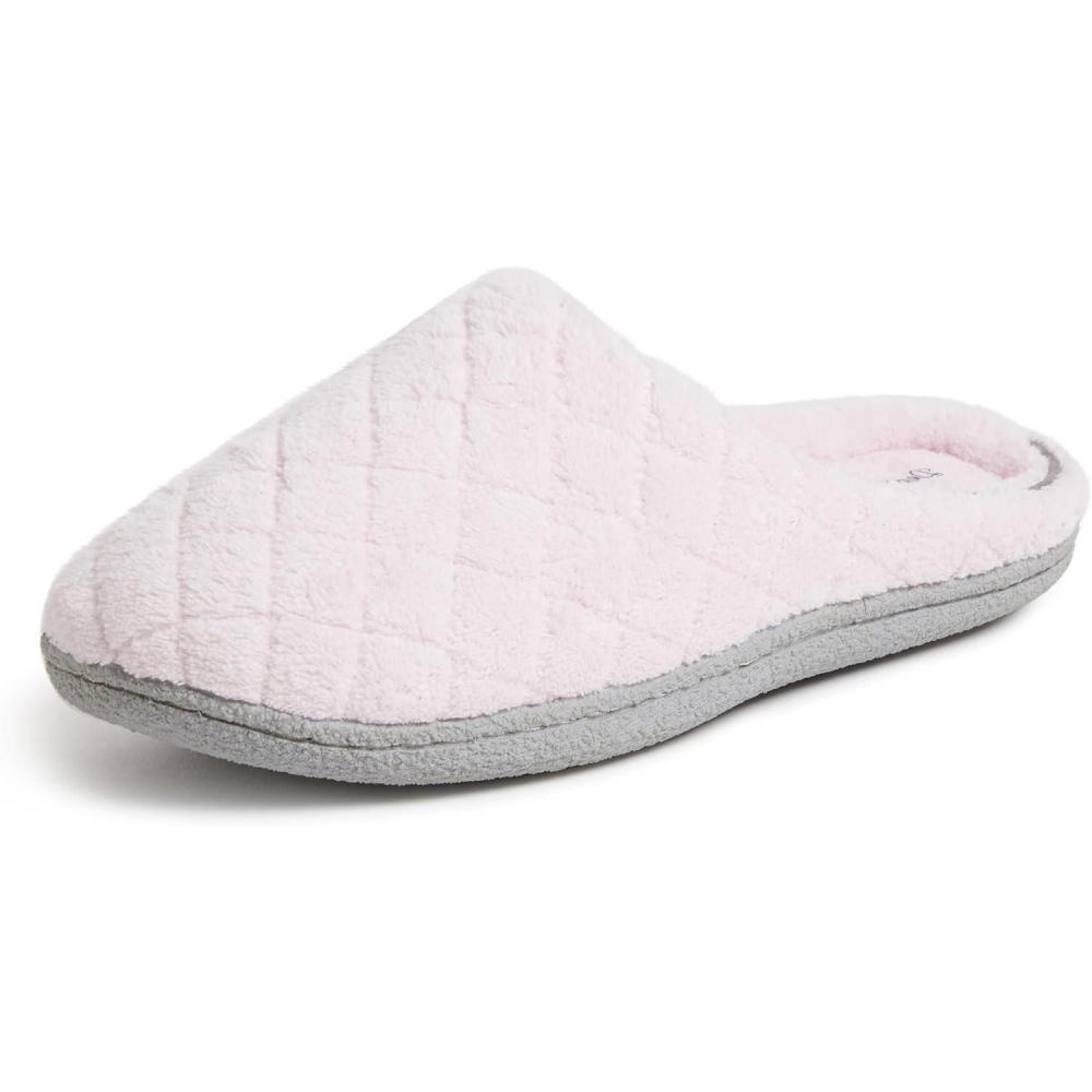 imageDearfoams womens Leslie Washable Memory Foam Terry Clog With Wide WidthsFresh Pink Terry