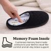 Dearfoams womens Leslie Washable Memory Foam Terry Clog With Wide Widths(Black Terry)