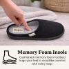 Dearfoams womens Leslie Washable Memory Foam Terry Clog With Wide Widths(Black Velour)
