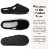 Dearfoams womens Leslie Washable Memory Foam Terry Clog With Wide Widths(Black Velour)